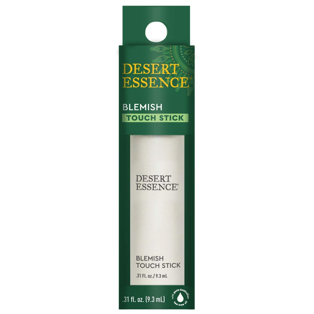 Desert Essence applicator close-up highlighting precise application for spot care