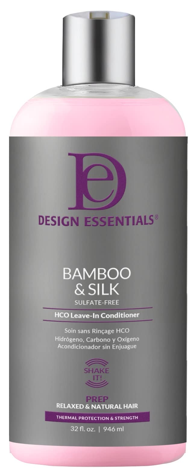 Design Essentials bottle front view showing label and 32 oz size benefit