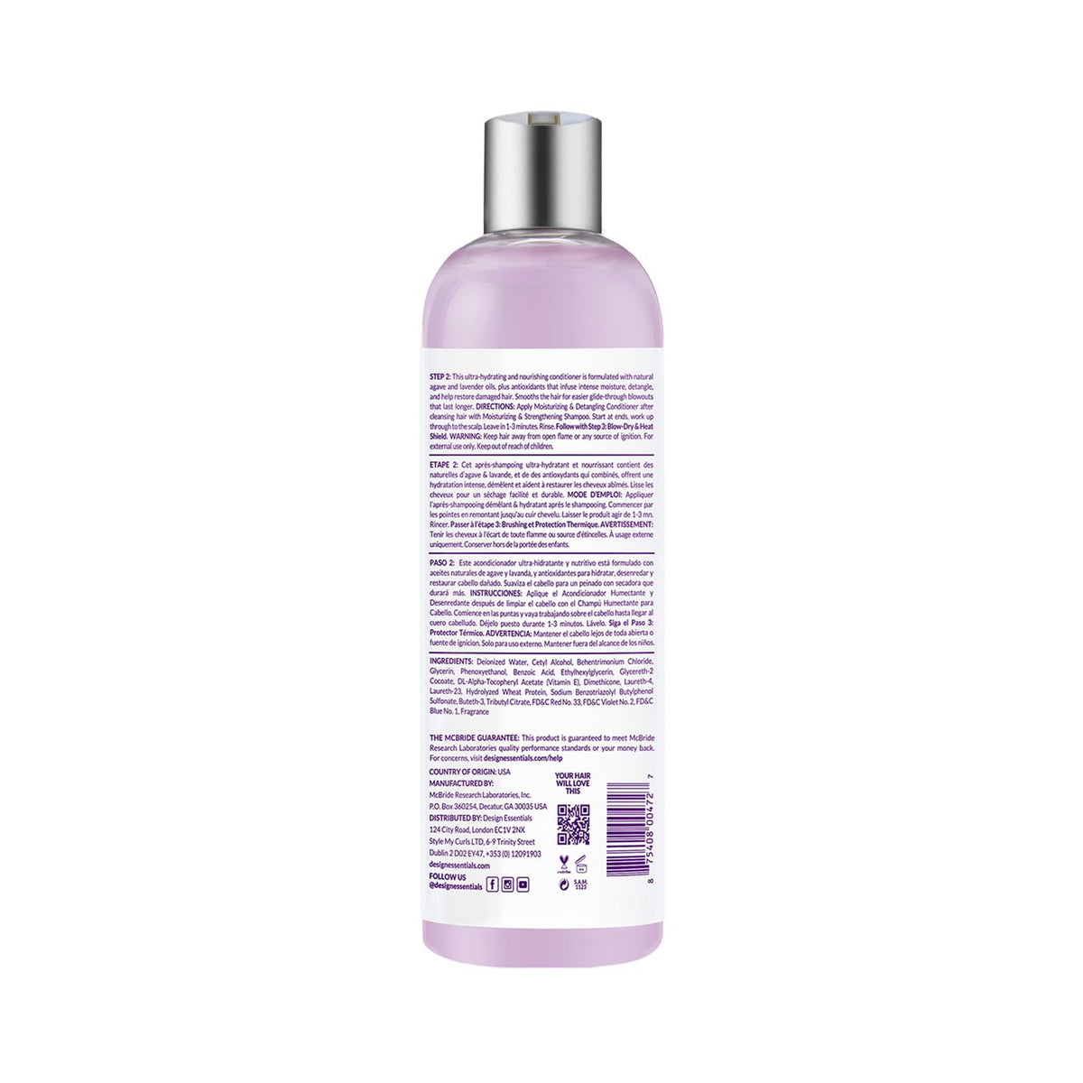 Design Essentials close-up of creamy conditioner texture providing smooth slip