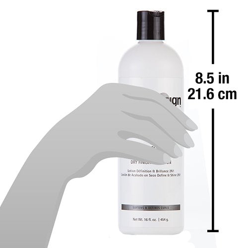 Design Essentials used on curly hair in a lifestyle setting showing defined, shiny curls benefit