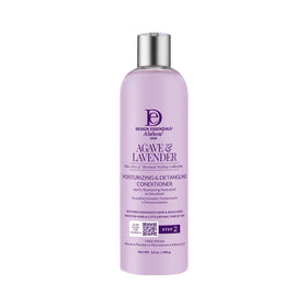 Design Essentials front bottle showing agave and lavender benefit for moisturized hair