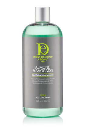 Design Essentials front packaging showing almond and avocado, clear product identity and benefit