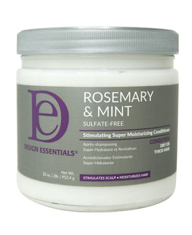 Design Essentials front packaging showing rosemary and mint, highlights hydration
