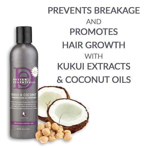 Design Essentials leave-in conditioner applied while combing wet hair for smoother styling