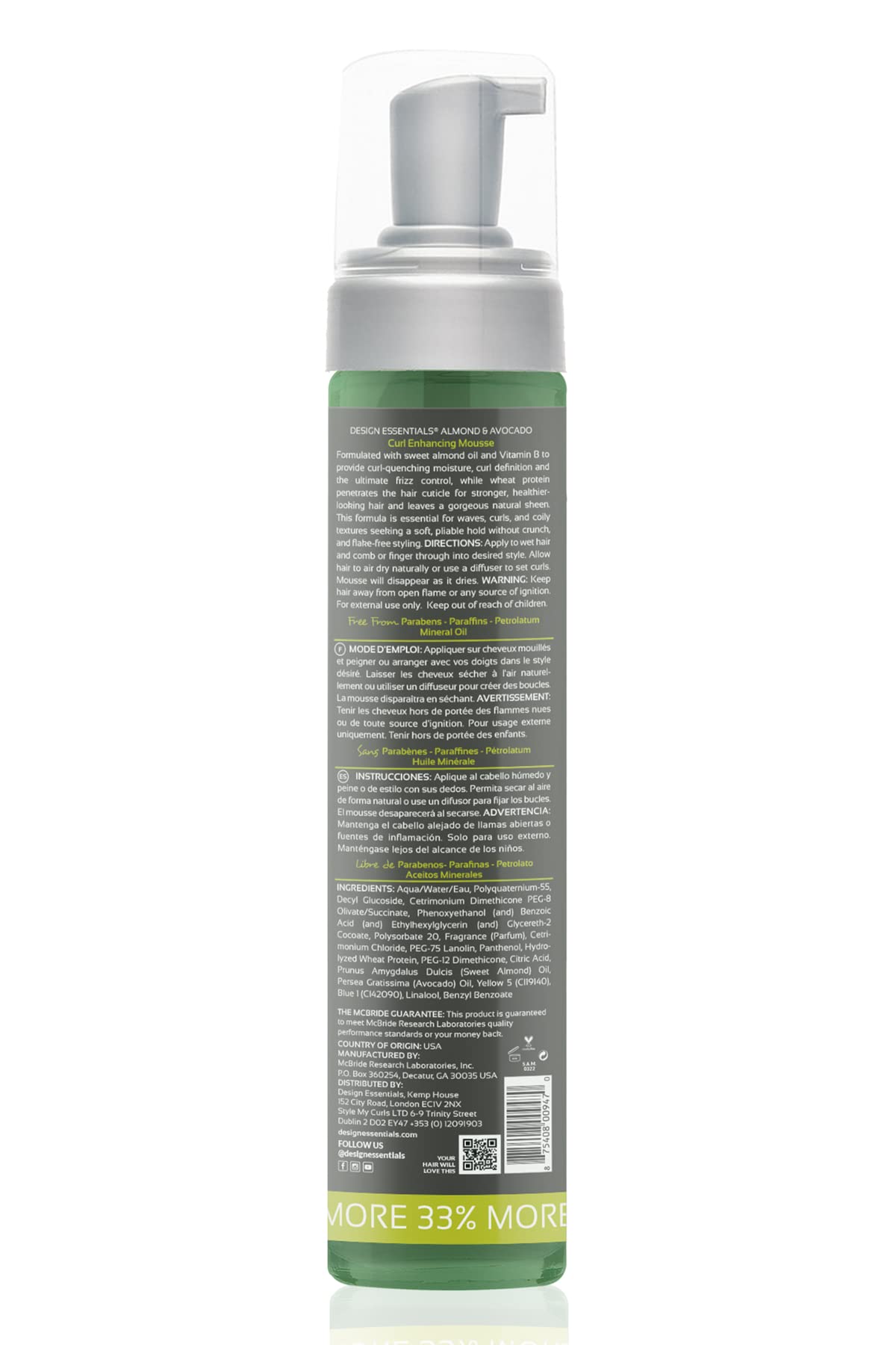 Design Essentials being scrunched into damp curls to enhance definition