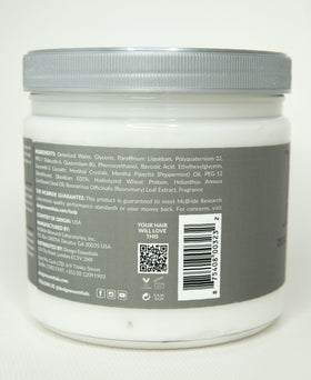 Design Essentials ingredient label with rosemary and peppermint, clarifying benefit