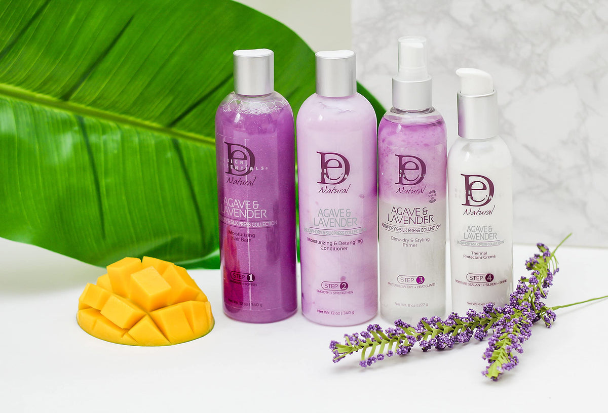 Design Essentials shampoo lather close-up revealing creamy moisturizing texture