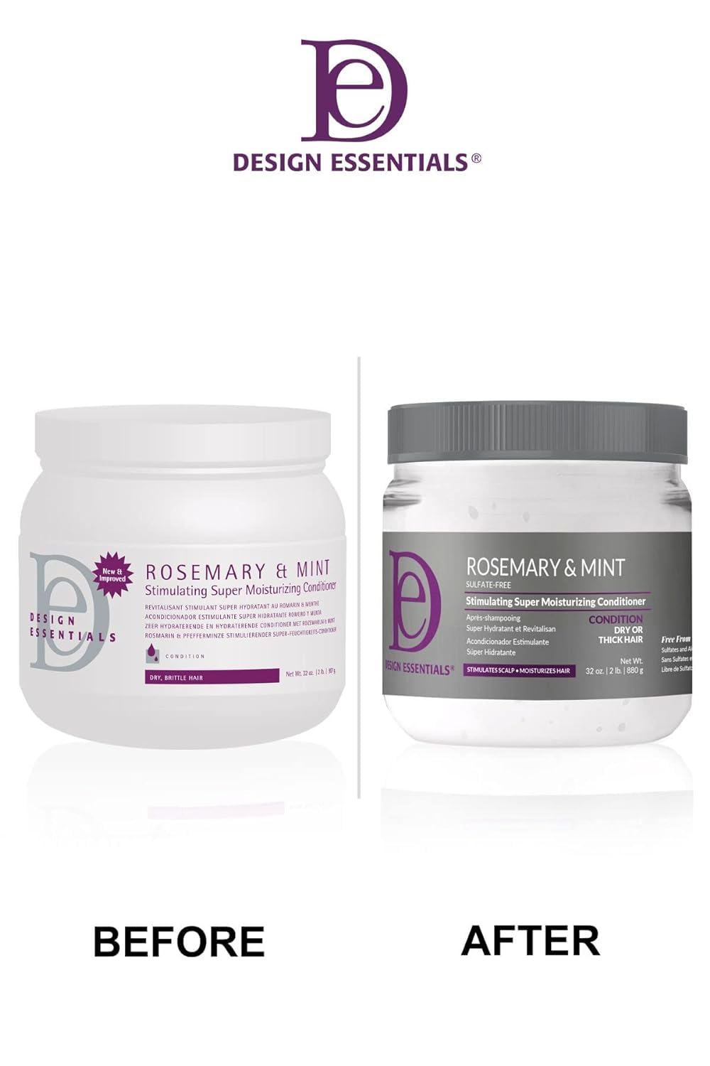 Design Essentials open cap exposing creamy texture, shows easy application