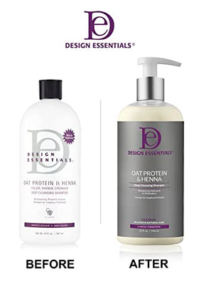 Design Essentials shampoo texture pour close-up demonstrating creamy lather and gentle cleansing