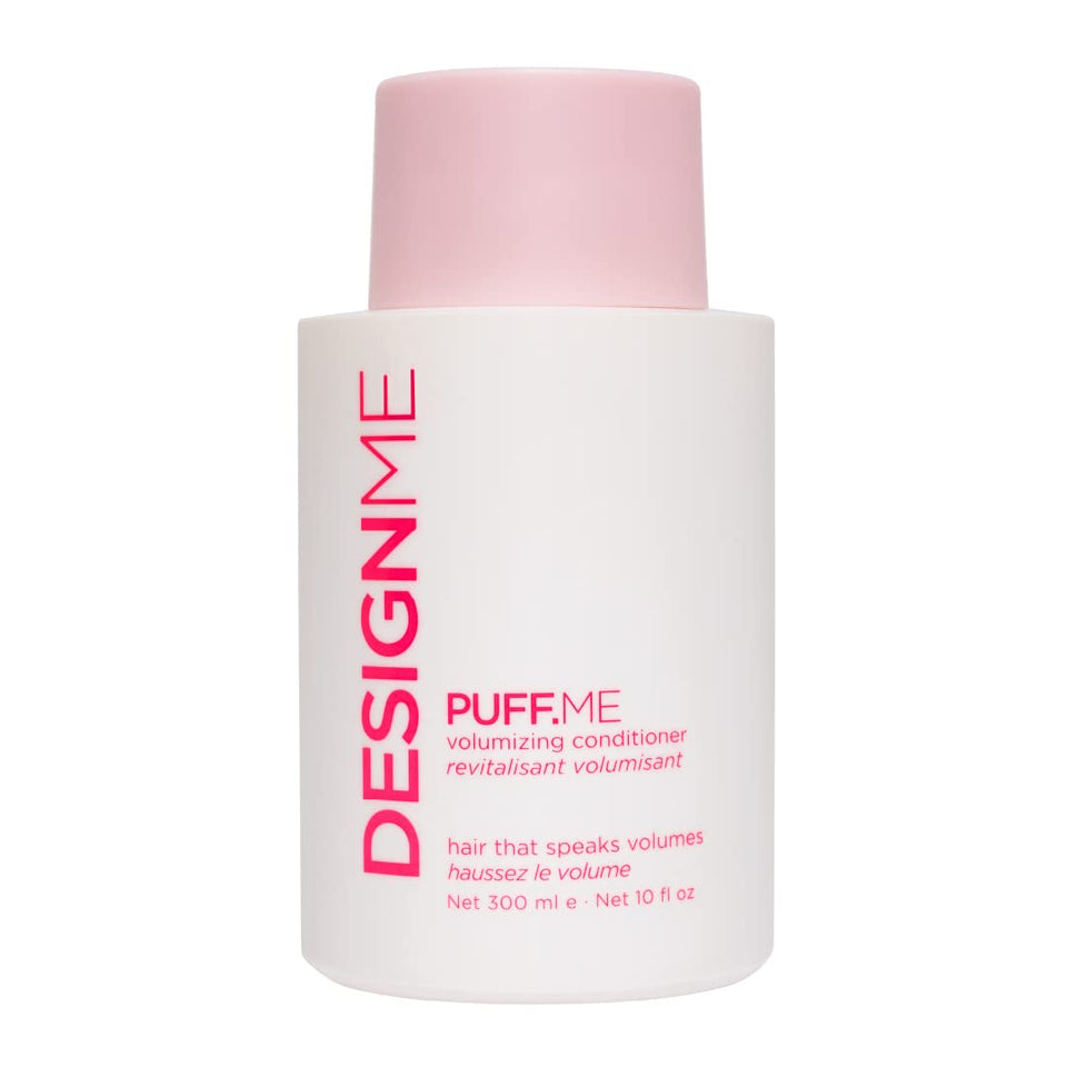 Design.Me PUFF.ME front bottle showing packaging and lightweight volume benefits