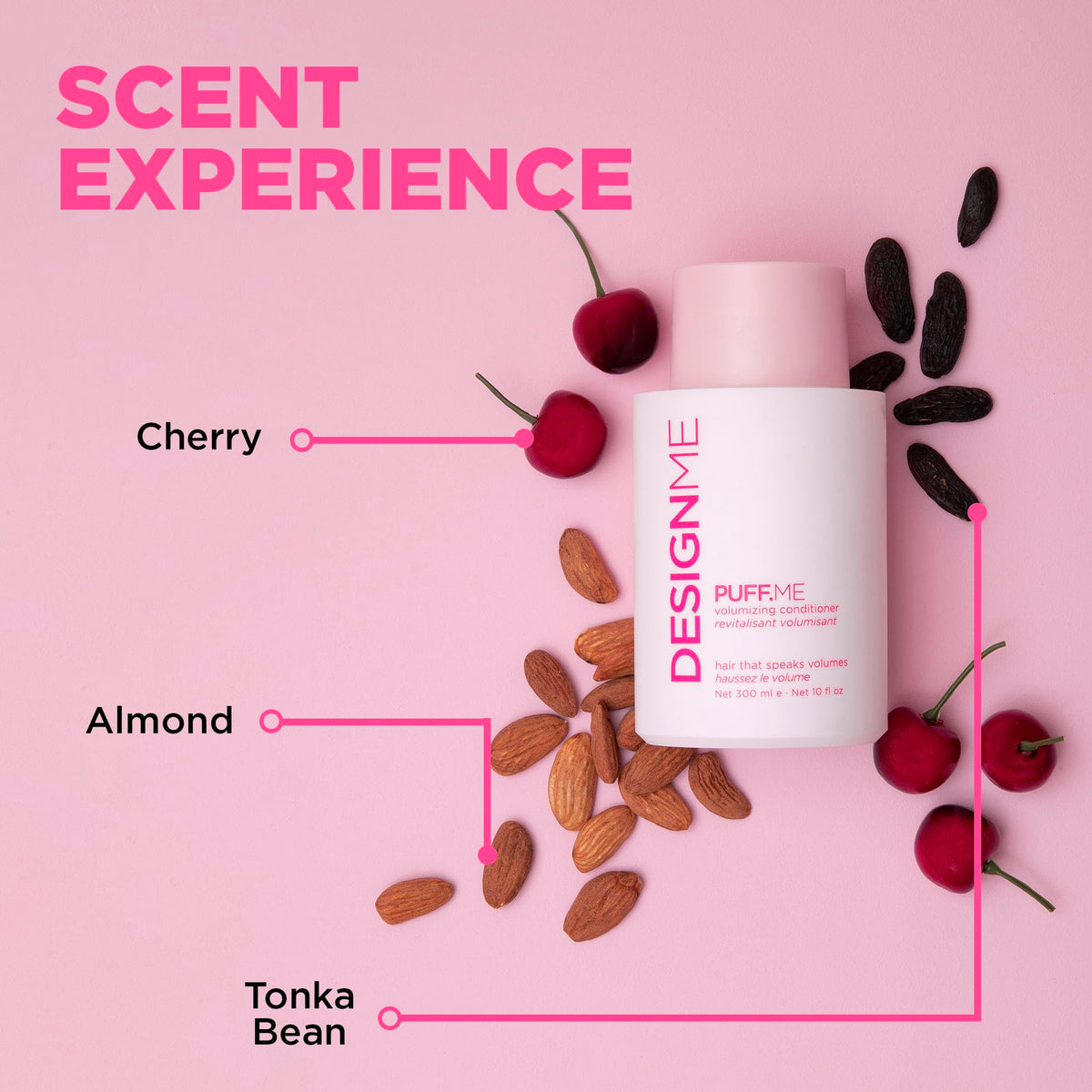 Design.Me PUFF.ME open cap dispensing conditioner for easy, mess-free use