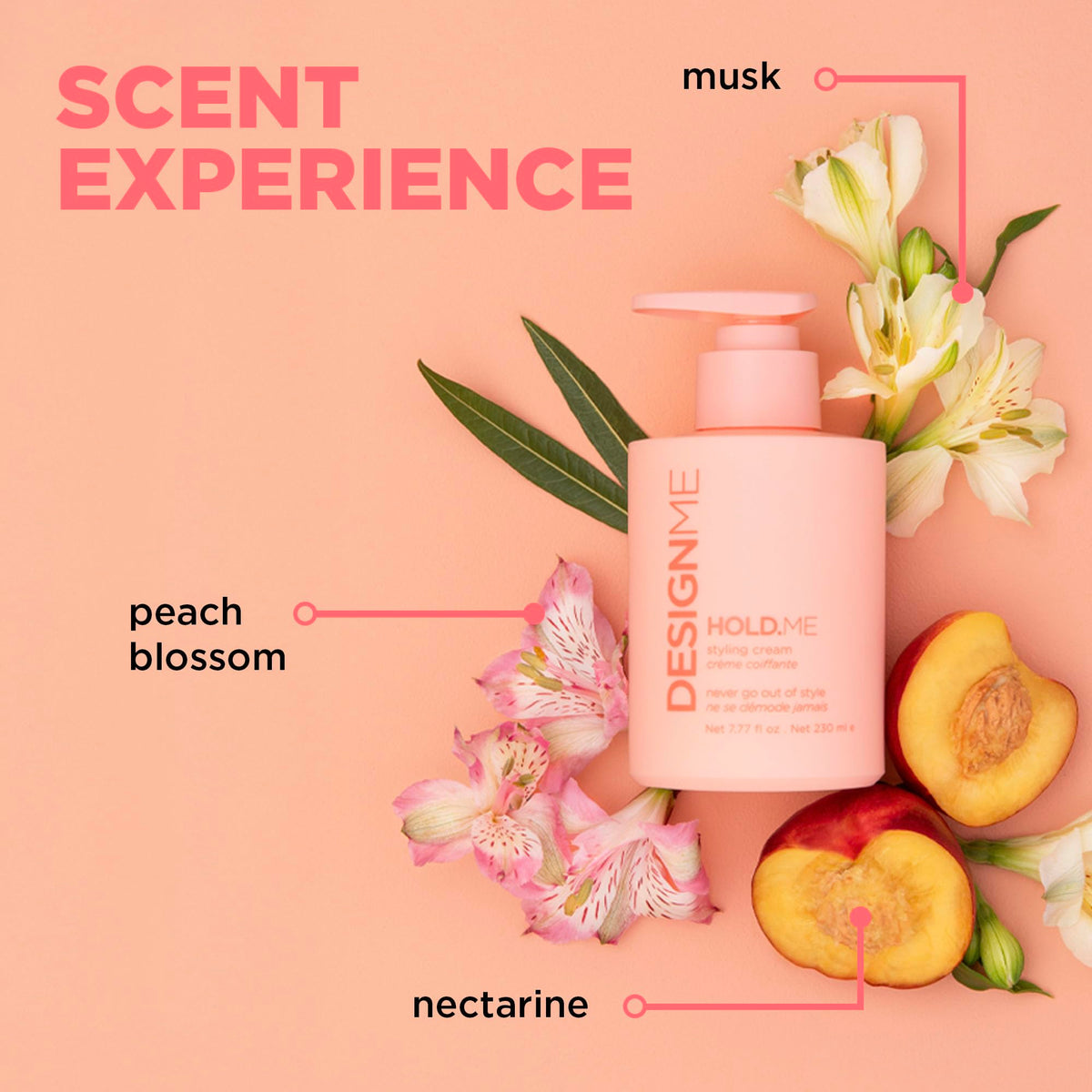 Design.Me size comparison next to hand, illustrates portable bottle for travel