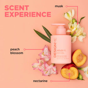 Design.Me size comparison next to hand, illustrates portable bottle for travel