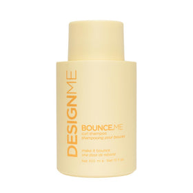Design.Me front bottle view shows curl-focused shampoo and clean packaging benefit