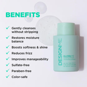 Design.Me back label close-up listing ingredients and usage benefits