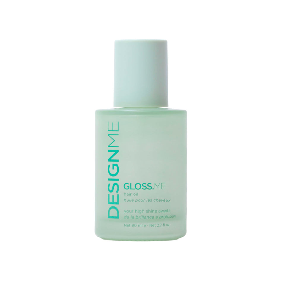 Design.Me GLOSS.ME front packaging showing sleek bottle and shine benefits