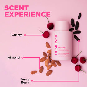 Design.Me close-up of label highlighting vegan and sulfate-free benefits