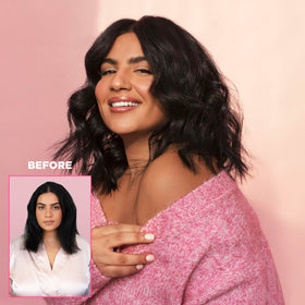 Design.Me placed on bathroom shelf showing organized routine and aesthetic