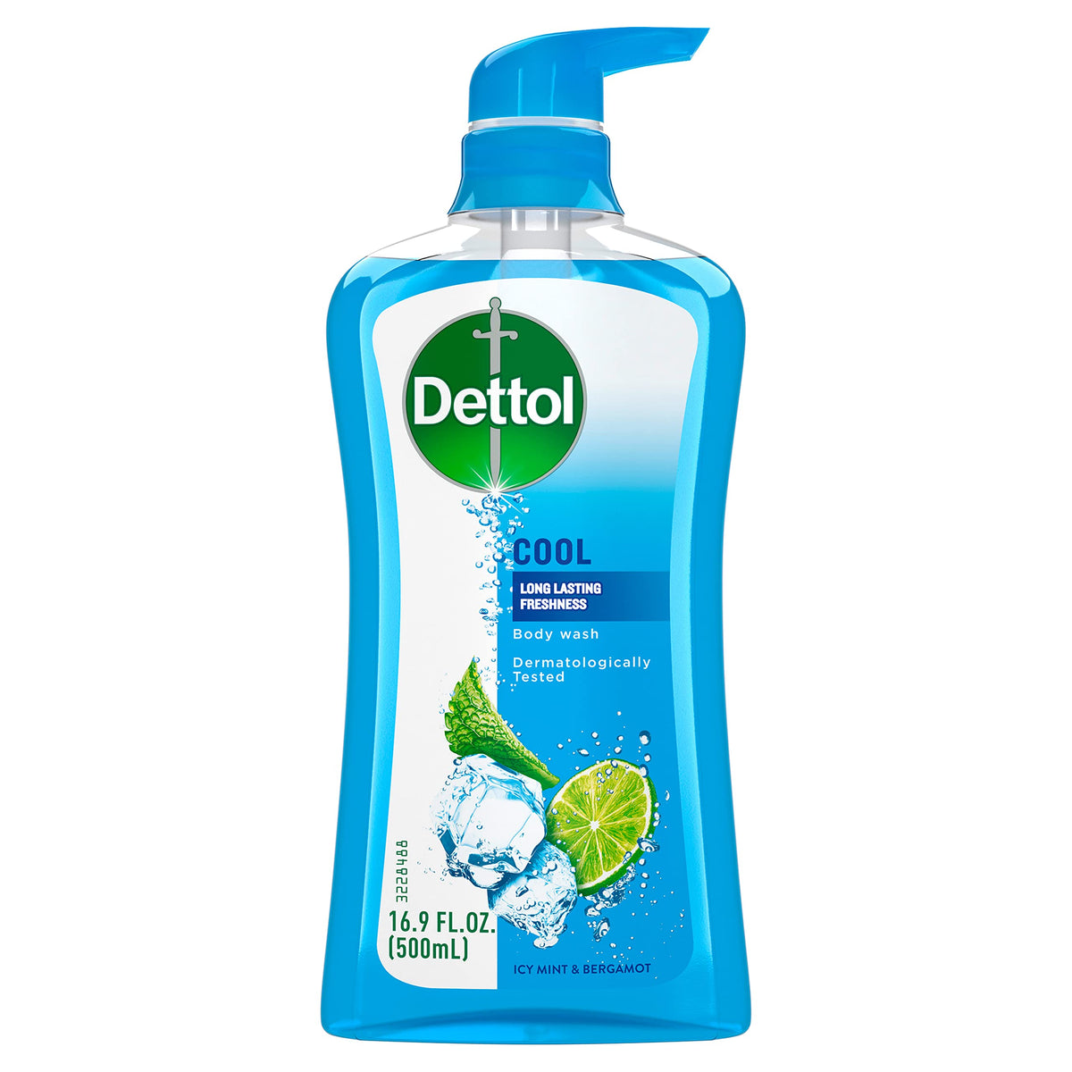 Dettol front bottle showing product and refreshing scent benefit