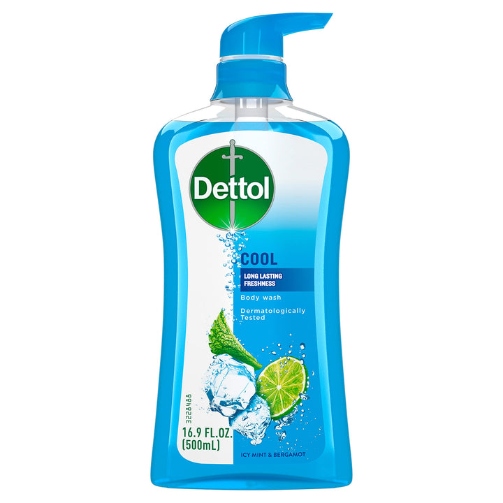 Dettol front bottle showing product and refreshing scent benefit