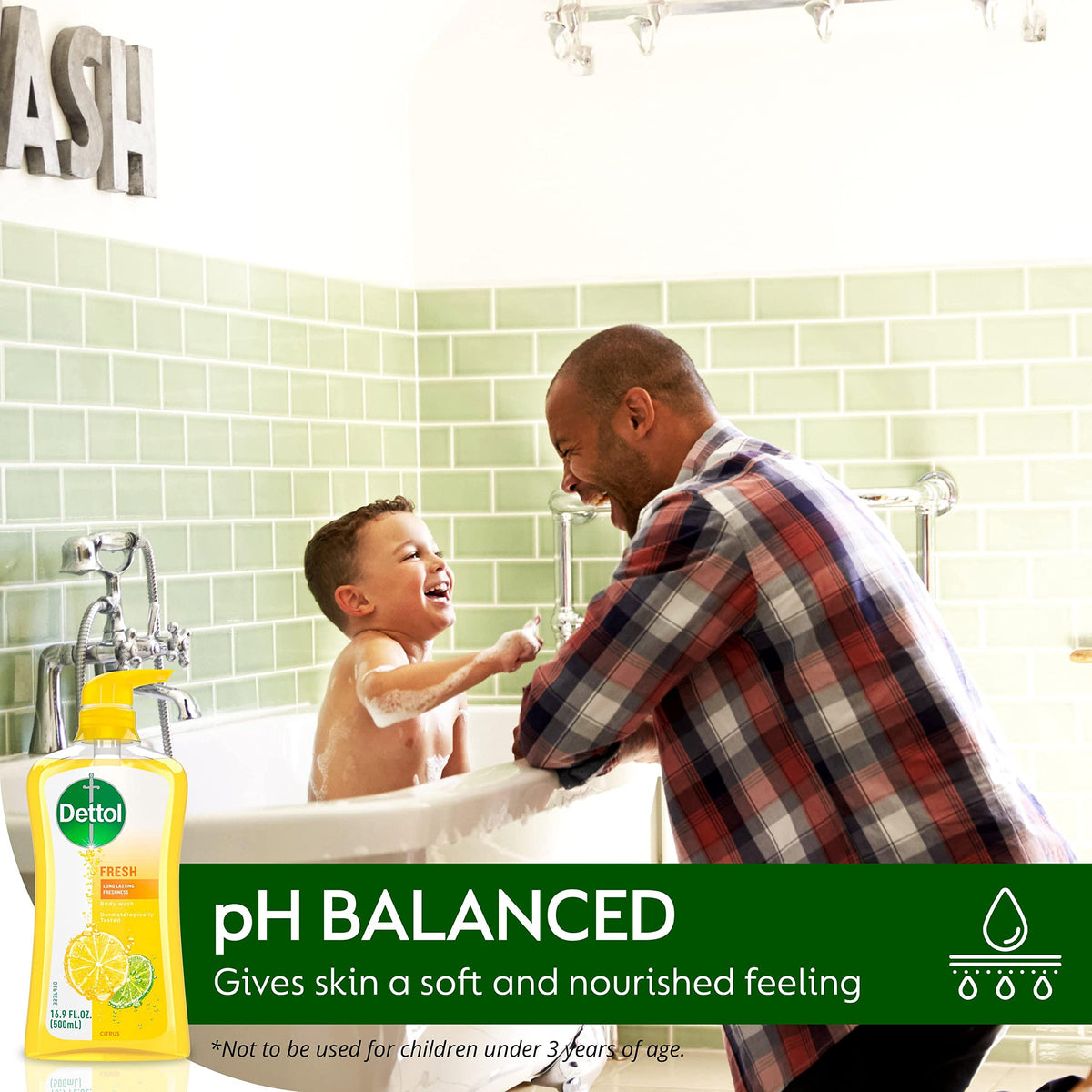 Dettol lather on loofah showing rich foam for effective cleansing