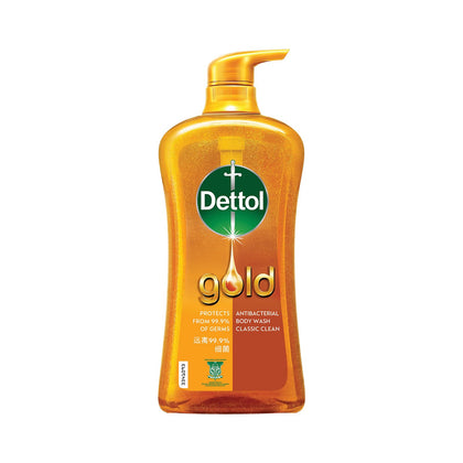 Dettol Gold front packaging showing 950g pump, brand protection and clear labeling