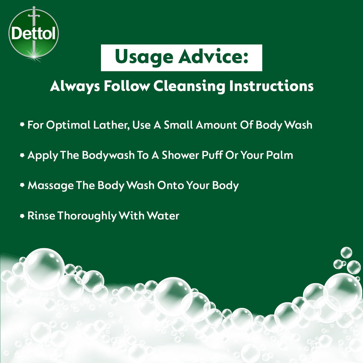 Dettol Gold bottle next to ruler and toiletries, brand highlights large 950g value