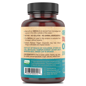 DEVA capsule held in hand to show size and easy-to-swallow vegan formulation
