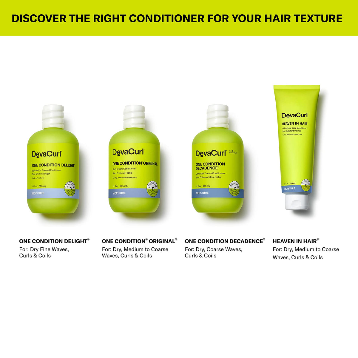 DevaCurl conditioner being applied to wavy curly hair to reduce frizz and enhance curl definition