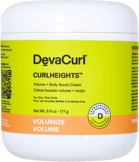 DevaCurl CurlHeights front packaging showing 6 oz size and benefits