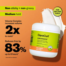 DevaCurl CurlHeights cream texture close-up showing lightweight consistency