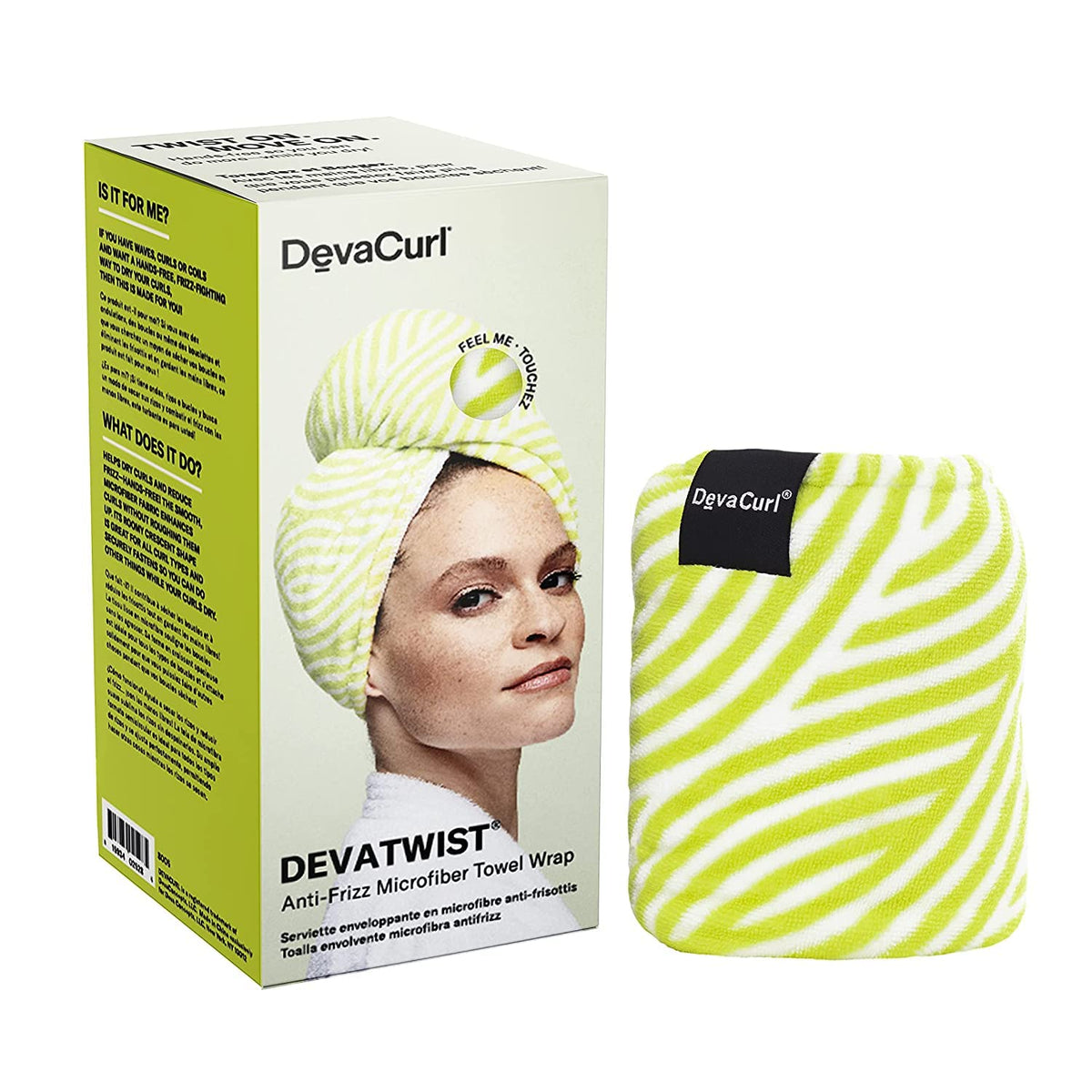 DevaCurl DevaTwist worn by model demonstrating hands-free styling convenience