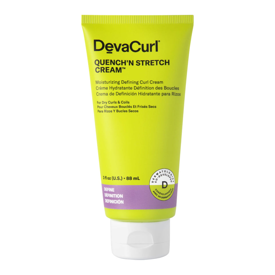 DevaCurl front jar showing product packaging and size benefit