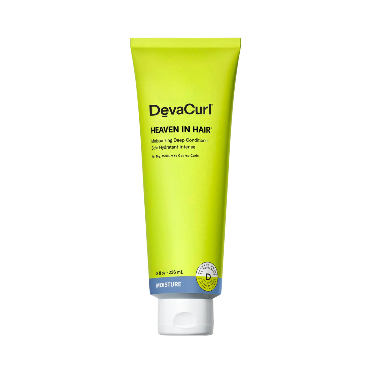 DevaCurl jar front view showing label and 8 oz size benefit hydration