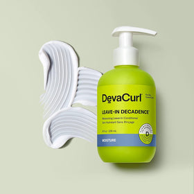 DevaCurl texture close-up of the green oasis leave-in creamy consistency for quick absorption