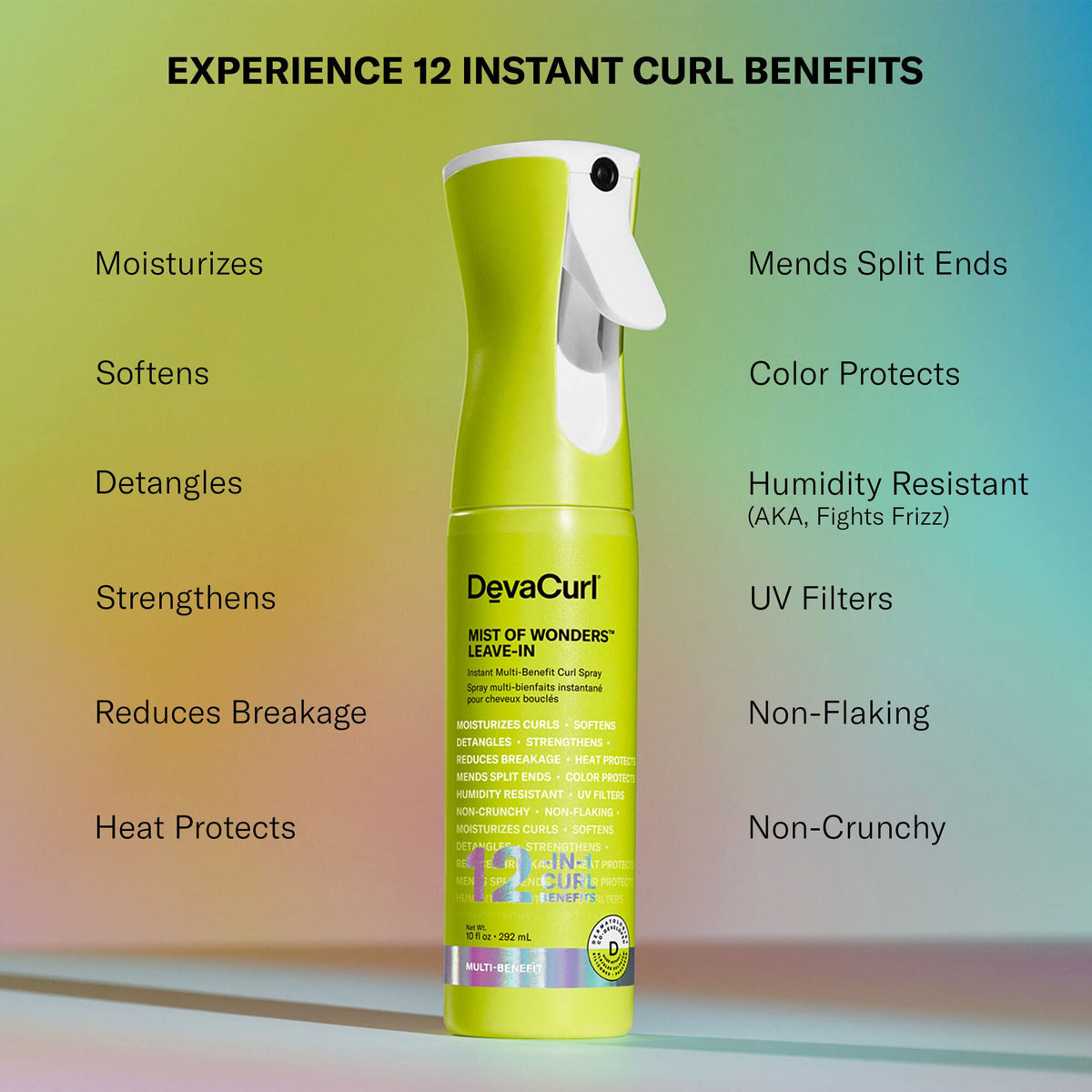 DevaCurl mist nozzle spraying continuous fine mist for even coverage