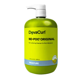 DevaCurl No-Poo Original front bottle showing product and size, highlights gentle cleansing