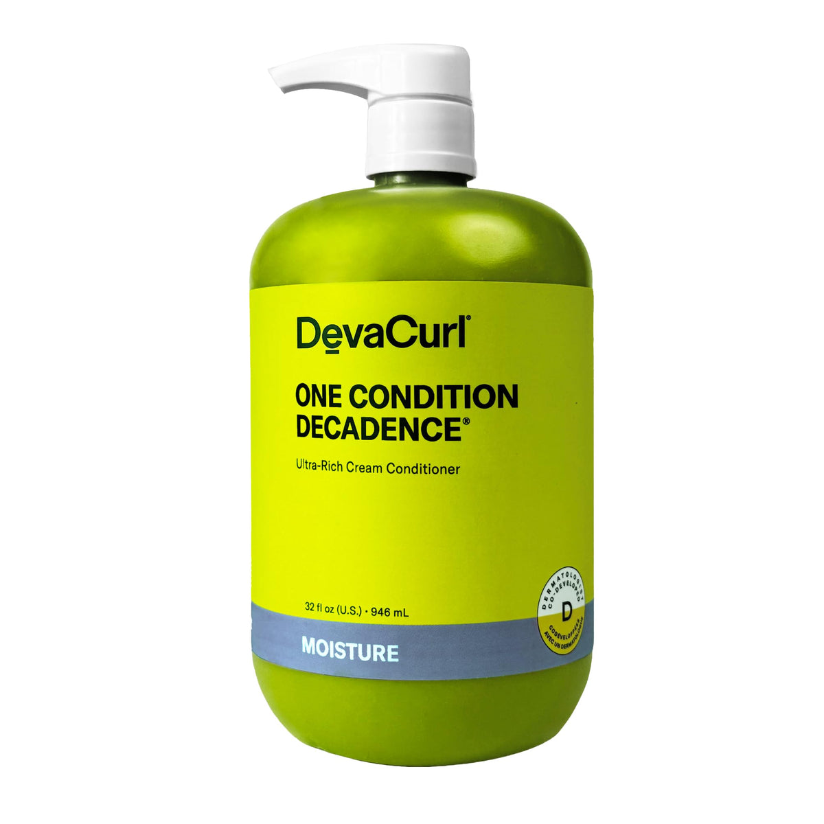 DevaCurl front bottle showing product label and Green Oasis scent benefit
