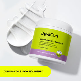 Close-up of DevaCurl label highlighting ingredient panel and usage directions