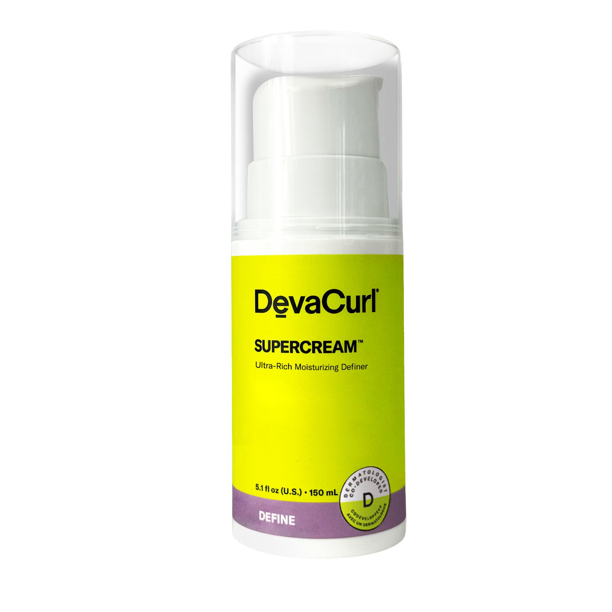 DevaCurl SuperCream front packaging showing product and warm coconut scent benefit