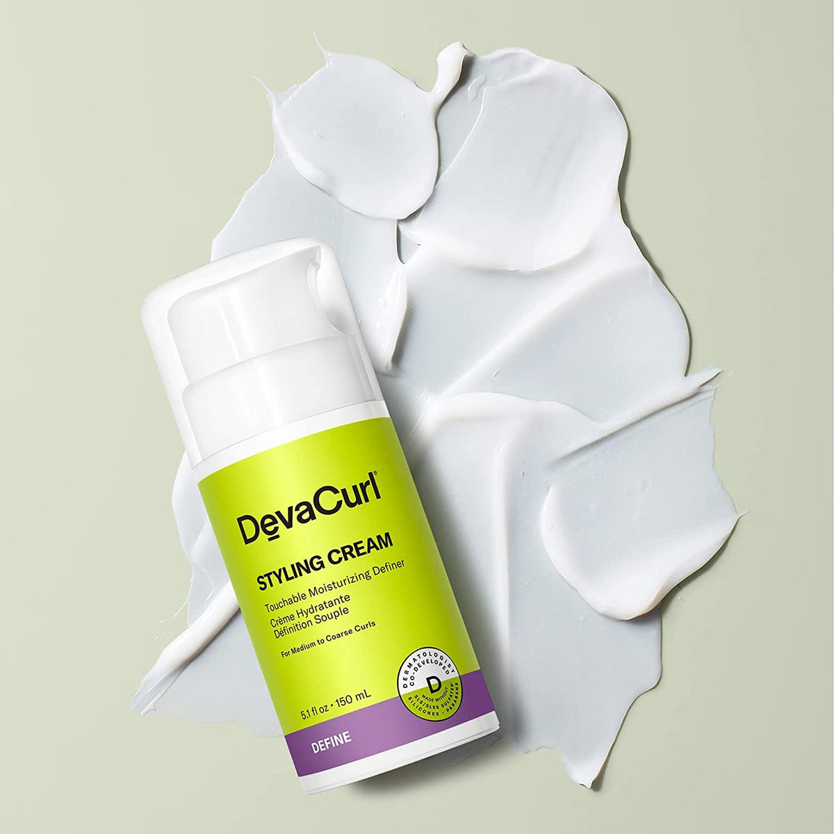DevaCurl cream texture close-up showing rich consistency for smooth application