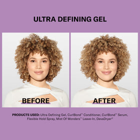 DevaCurl Ultra Defining Gel in hand for scale showing the large 32 fl oz practical size