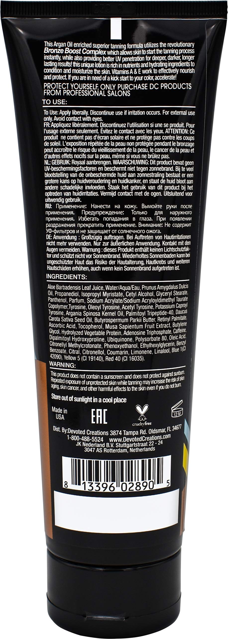 Devoted Creations lotion texture close-up highlighting argan oil nourishment benefit