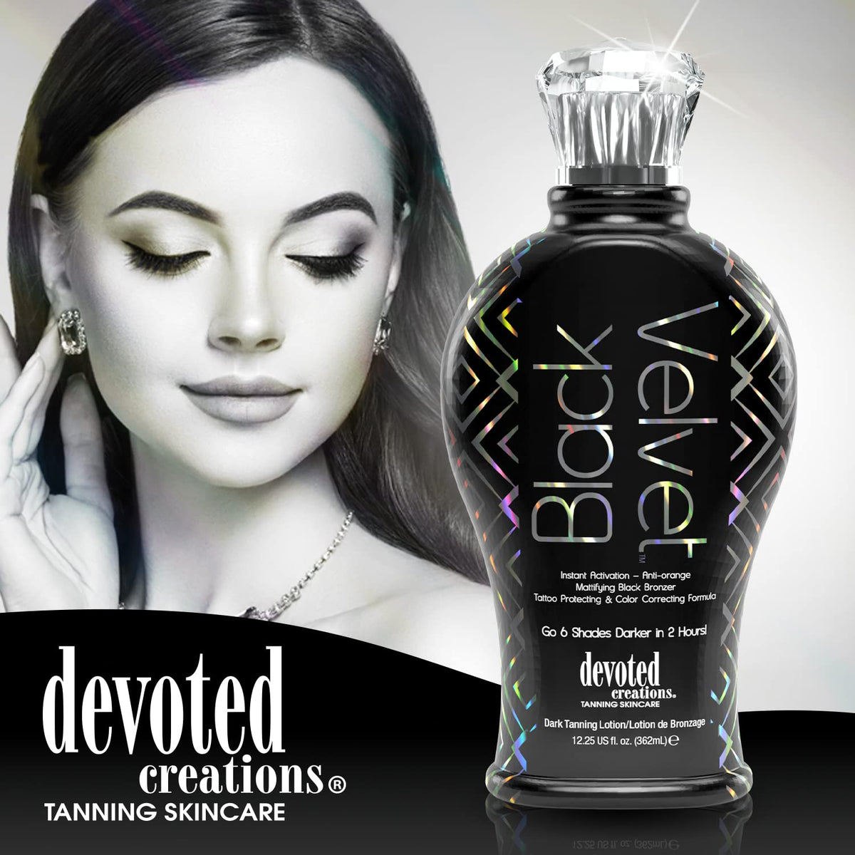 Devoted Creations applied with mitt demonstrating even bronzer coverage