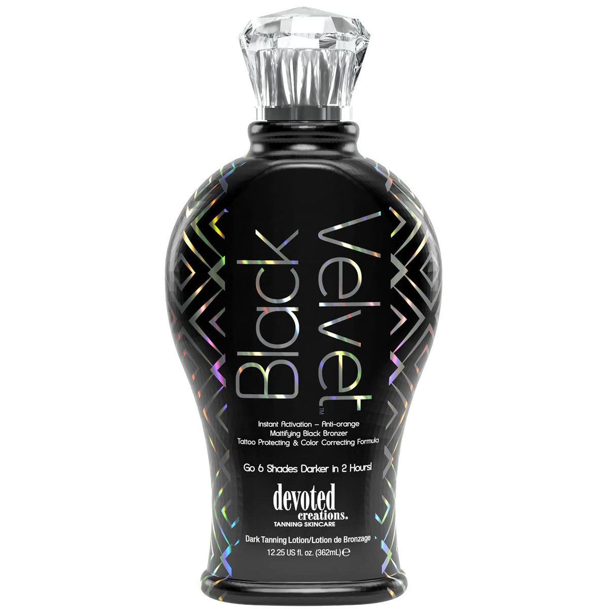 Devoted Creations front pump bottle showing packaging and size benefit