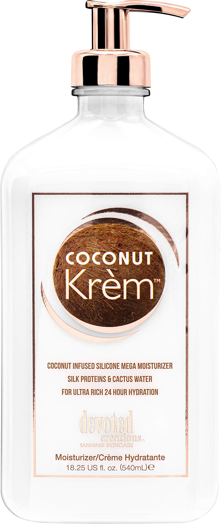 Devoted Creations jar front view showing label and creamy coconut benefit