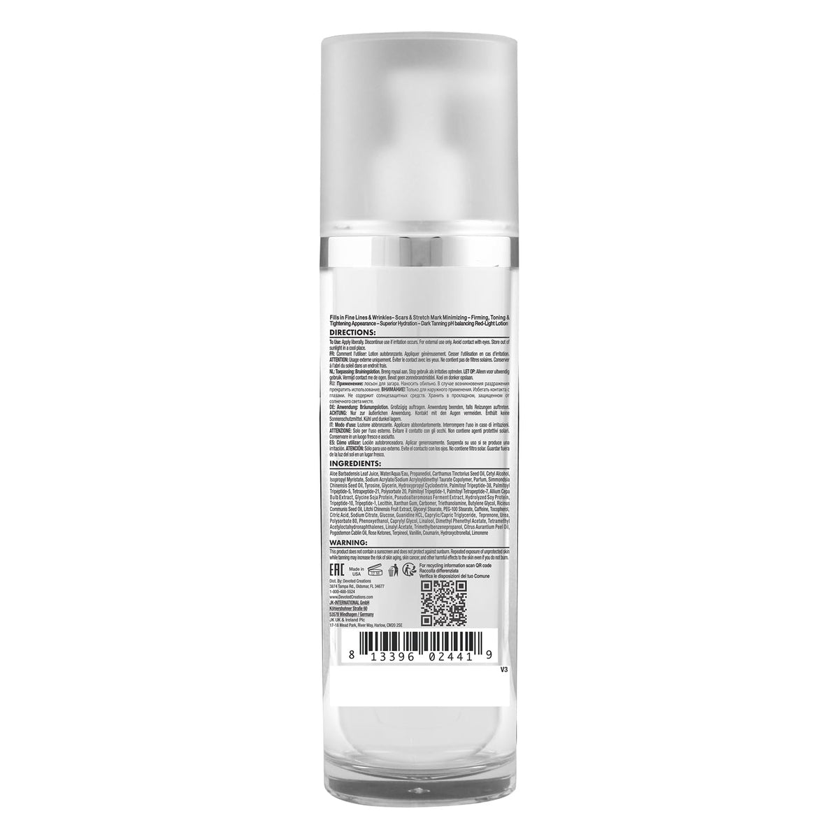 Devoted Creations lotion texture close-up highlighting fast absorption benefit