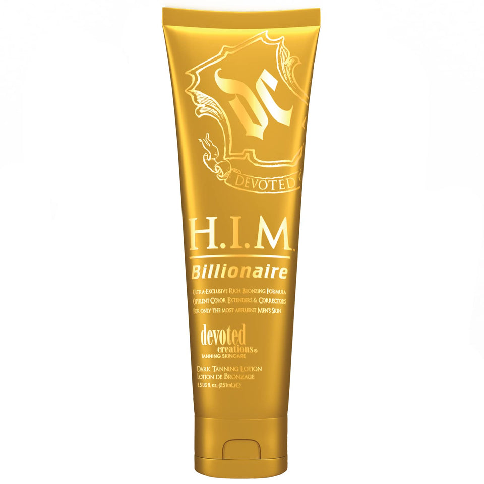 Devoted Creations front packaging showing rich bronzing lotion benefit: instant color