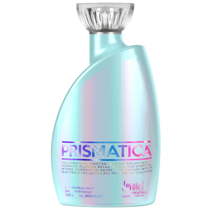 Devoted Creations Prismatica front bottle showing product branding and size benefit