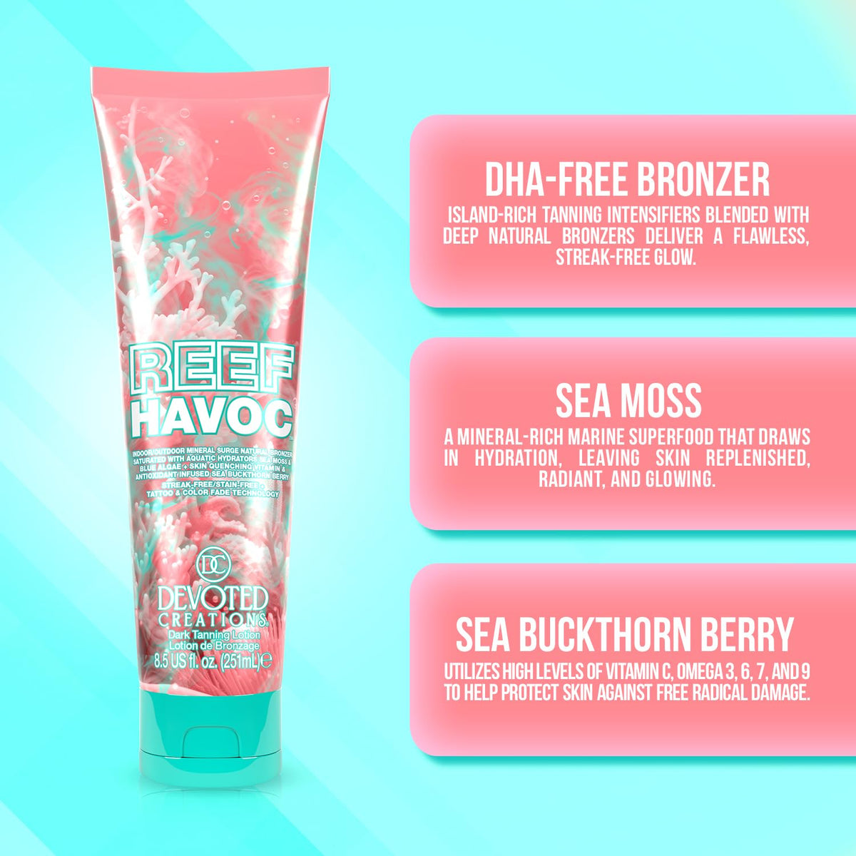 Devoted Creations lifestyle beach setting illustrating deep bronzing and outdoor-ready finish